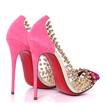 Christian Louboutin Veau Velours Patent PVC Follies Spikes 120 Pumps 37.5 Multicolor 4 of 7