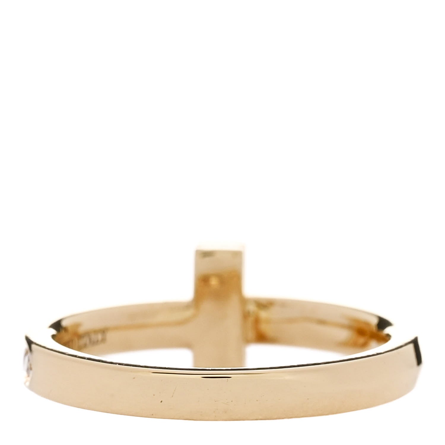 Tiffany 18K Yellow Gold Diamond 2.5mm T T1 Ring 48 4.5 3 of 5