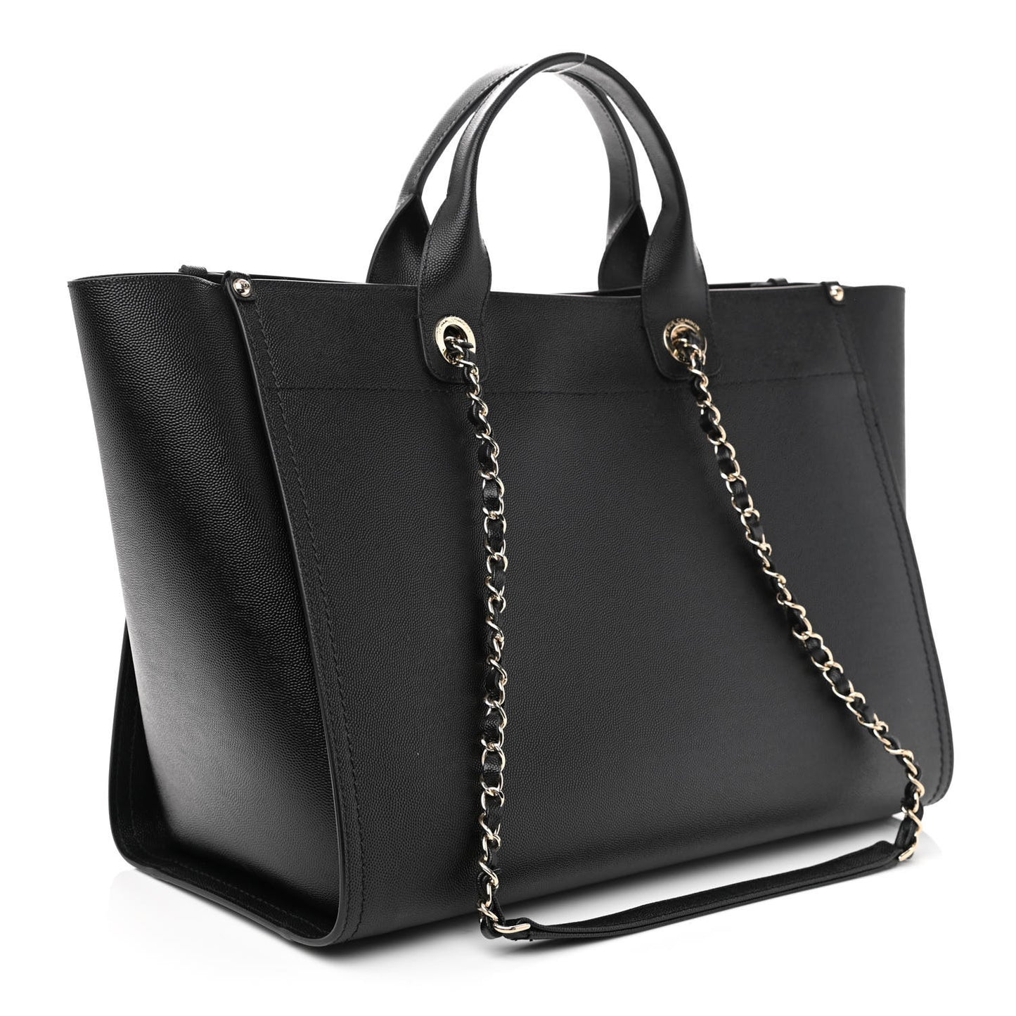 Caviar Large Studded Deauville Tote Black