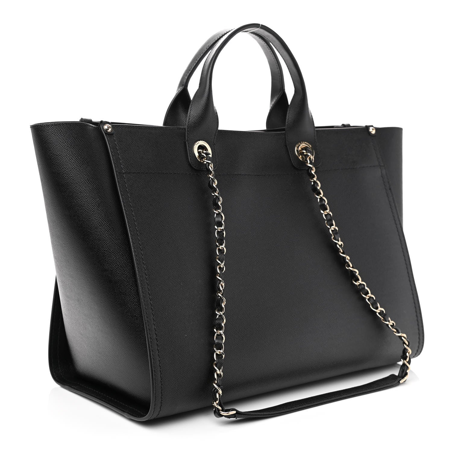 Chanel Caviar Large Studded Deauville Tote Black 3 of 10