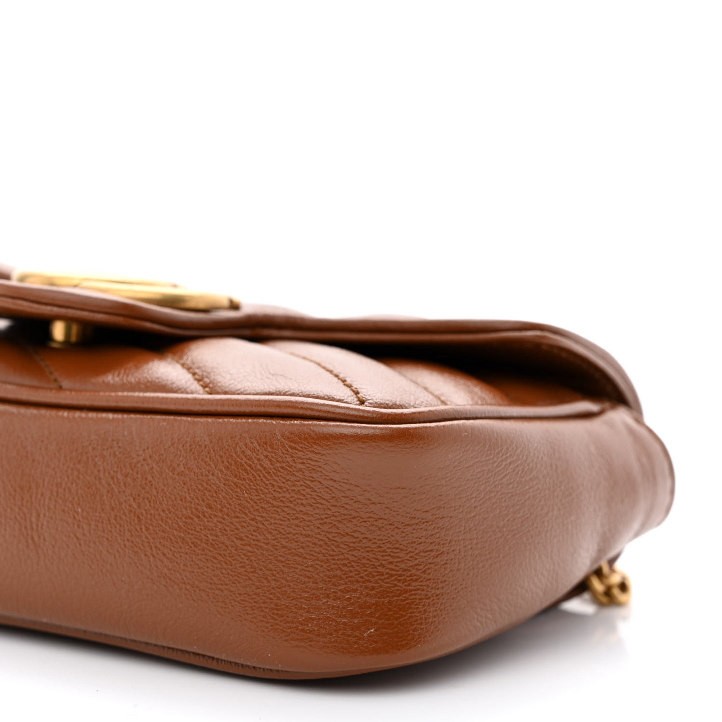 Azalea Calfskin Matelasse Diagonal Super Mini GG Marmont Shoulder Bag Cuir