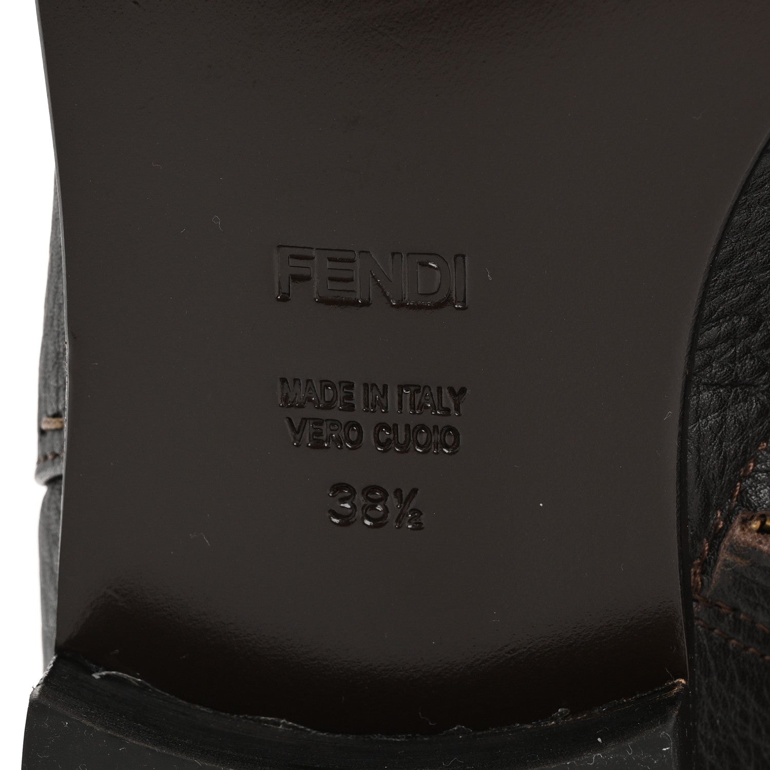 Fendi Cuoio Romano Selleria Boots 38.5 Brown 7 of 14
