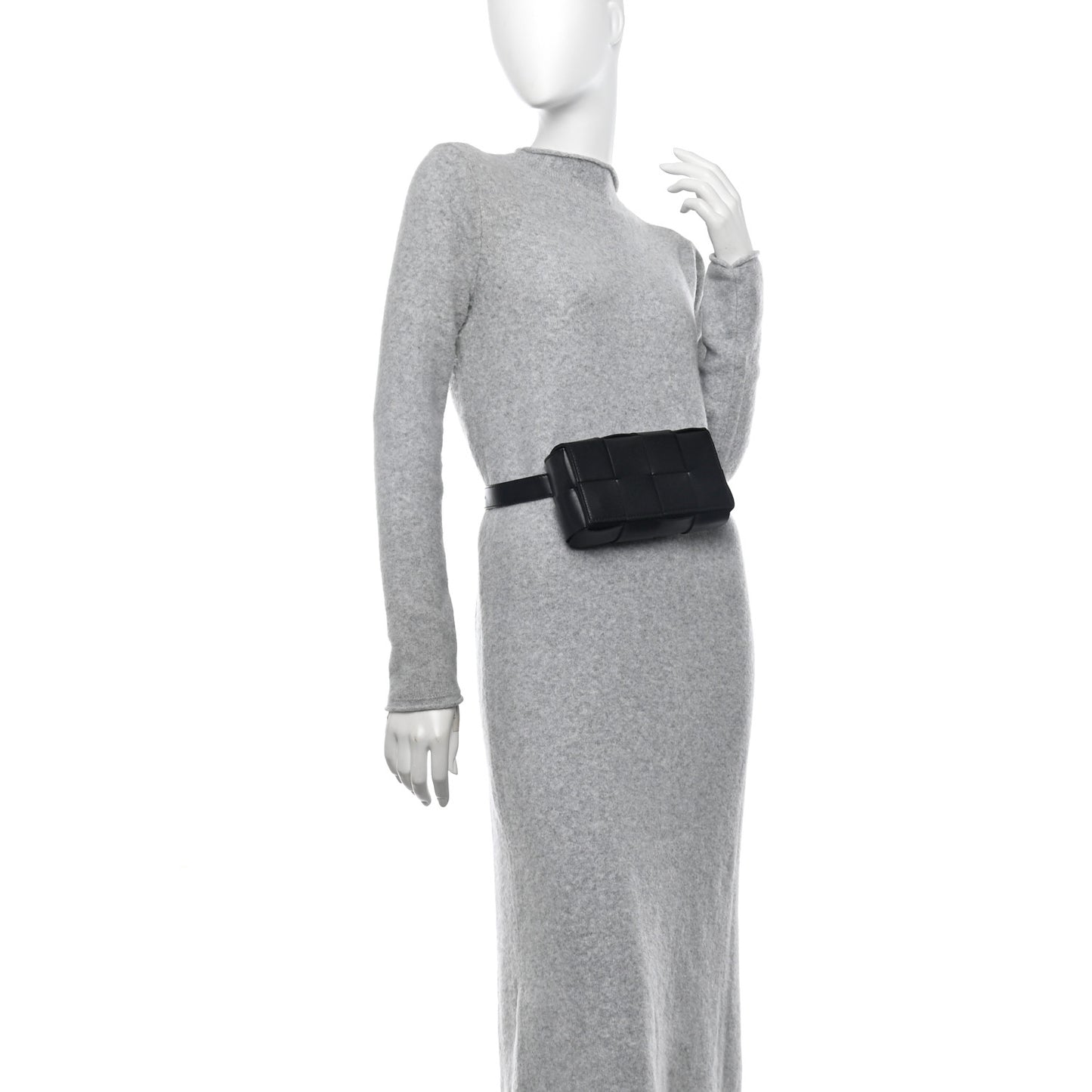 Nappa Maxi Intreccio The Belt Cassette Bag Black