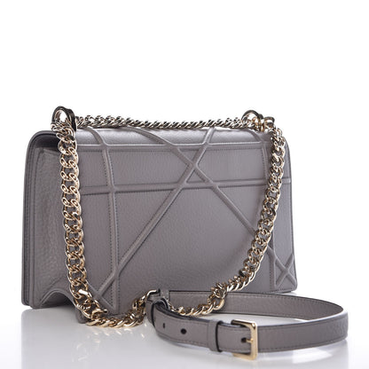 Christian Dior Grained Calfskin Medium Diorama Flap Bag Gris 3 of 7