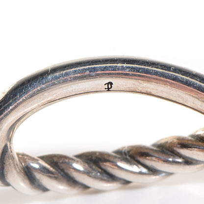 David Yurman Sterling Silver 34mm Crossover Cable Hoop Earrings 7 of 7