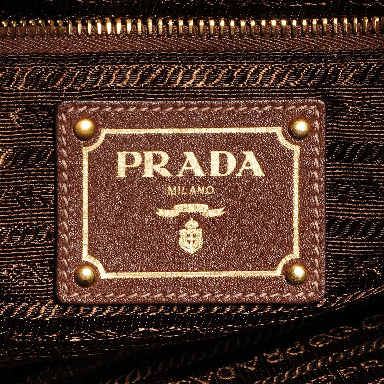 Prada Vitello Daino Pushlock Tote Tobacco 7 of 12