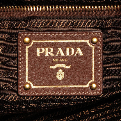 Prada Vitello Daino Pushlock Tote Tobacco 7 of 12