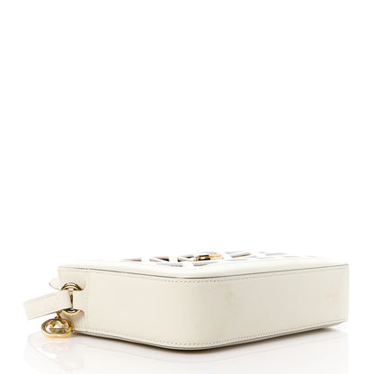 Gucci Canvas Calfskin Flora Infinity Cutout Shoulder Bag White Multicolor 4 of 11