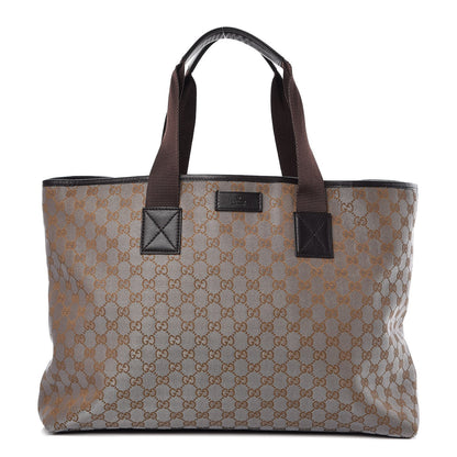 Gucci Metallic Monogram Canvas Tote Brown 1 of 12