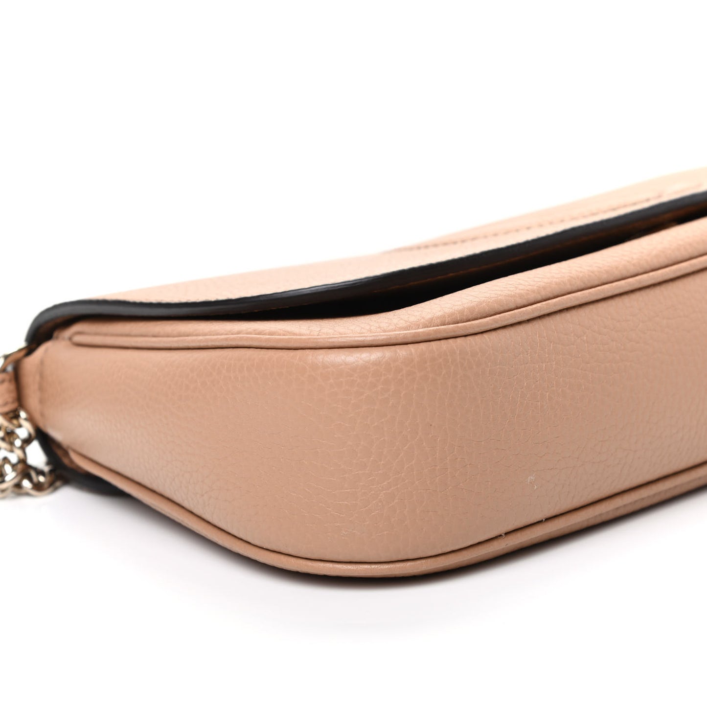 Pebbled Calfskin Medium Soho Flap Crossbody Camelia