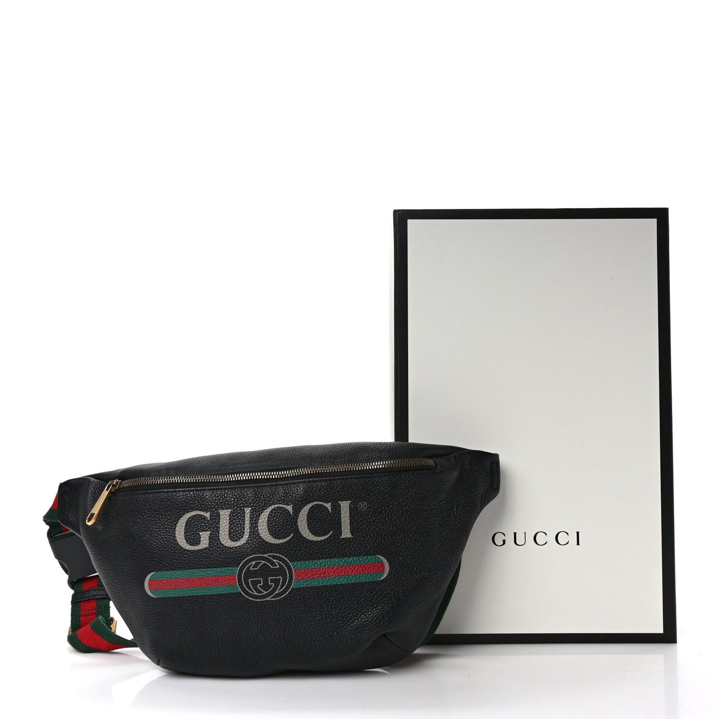 Grained Calfskin Logo Belt Bag Black