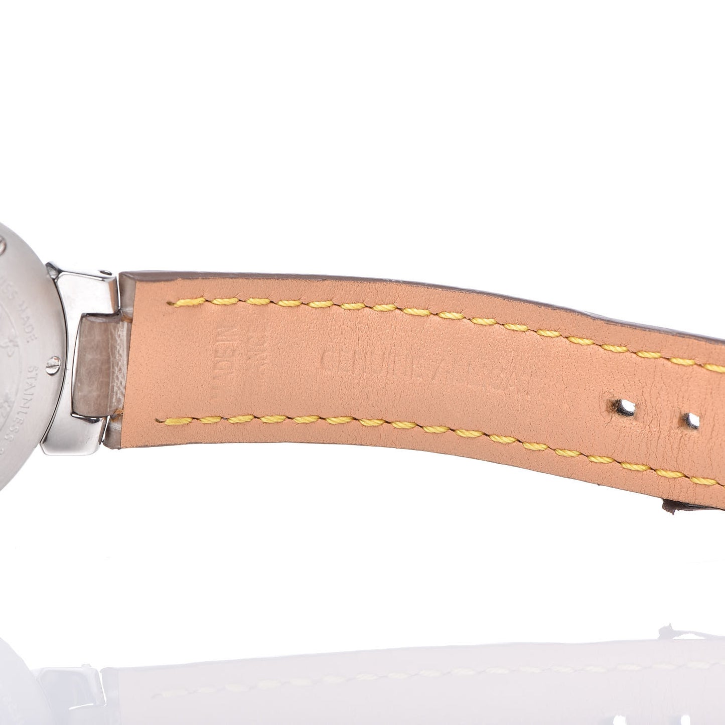 Stainless Steel Alligator Diamond 28mm Tambour Quartz Watch