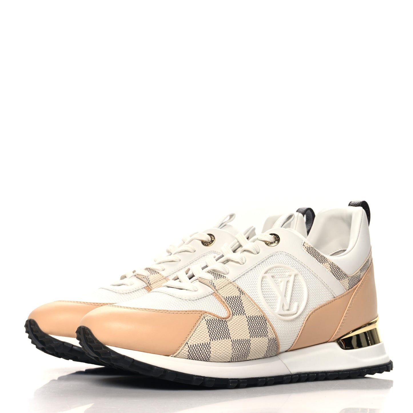 Calfskin Damier Azur Run Away Sneakers 39 White