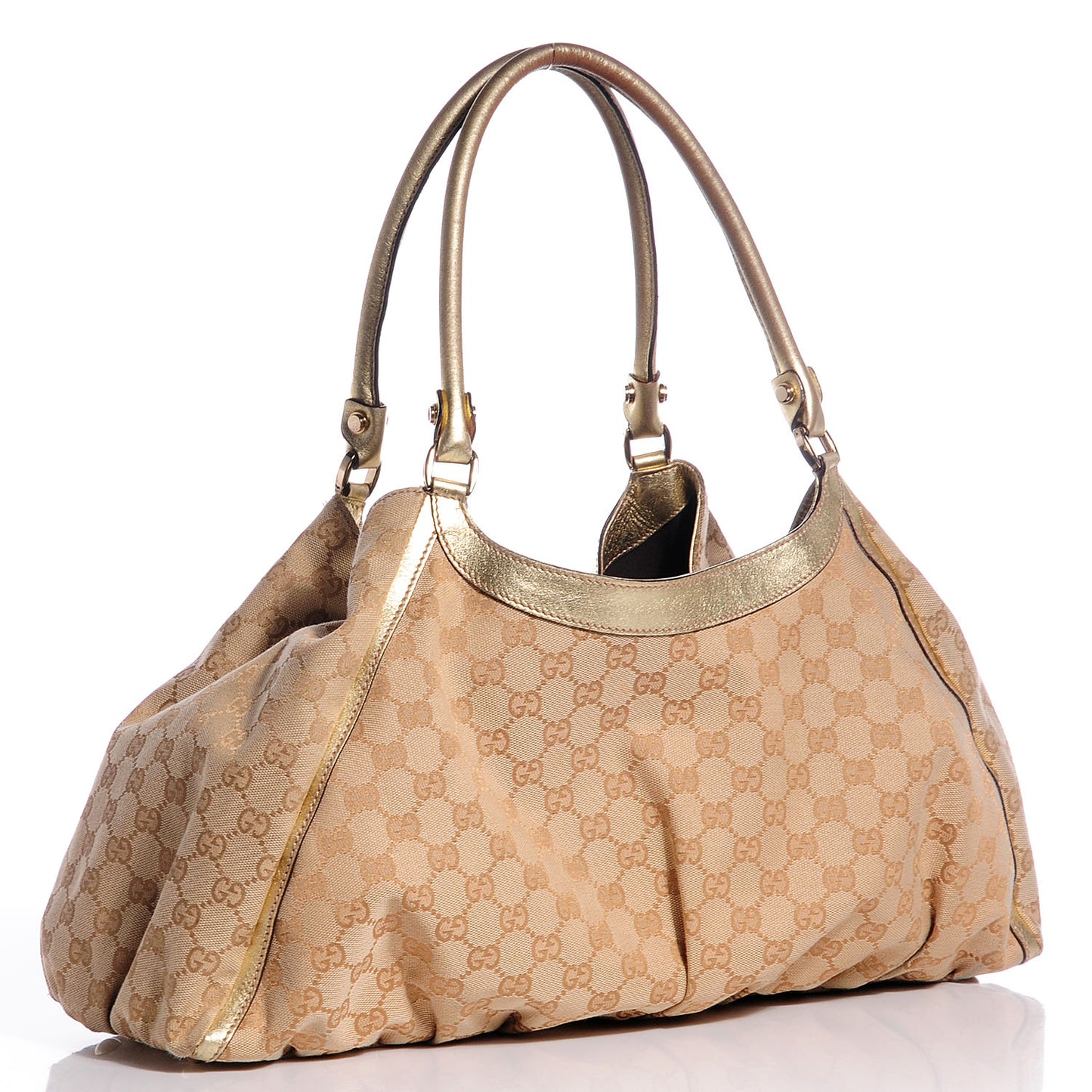 Monogram Large D Gold Shoulder Bag Metallic Gold