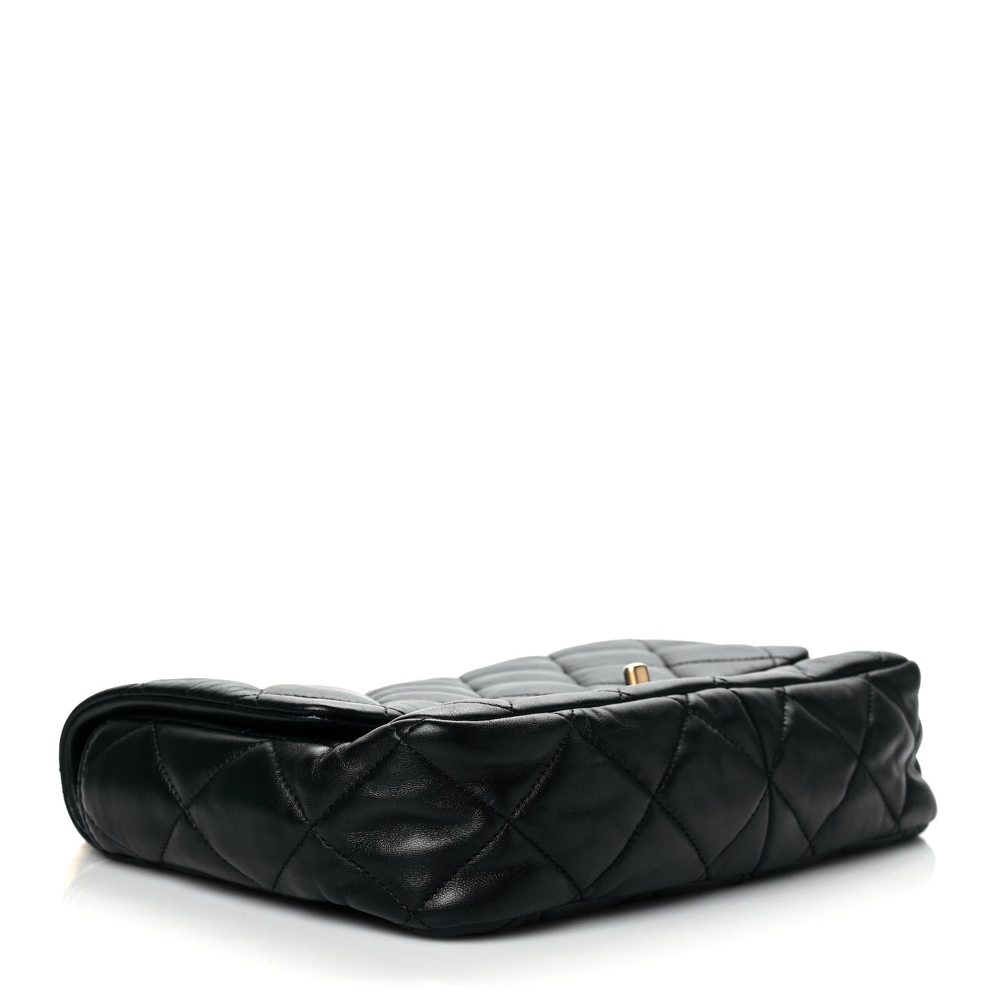 Lambskin Quilted Large CC Funky Town Flap Black