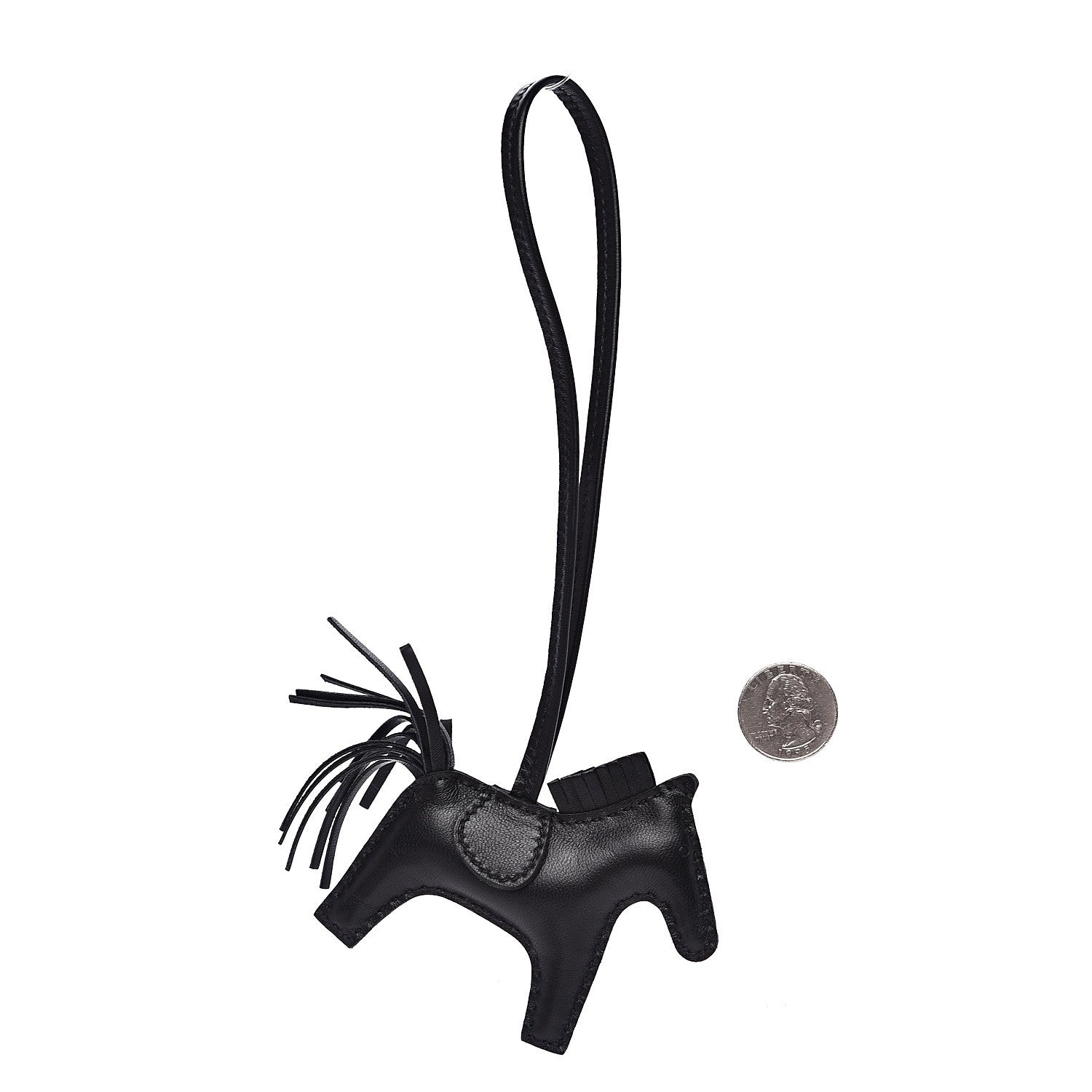 Hermes Milo Lambskin Grigri Rodeo Horse Bag Charm PM So Black 2 of 4
