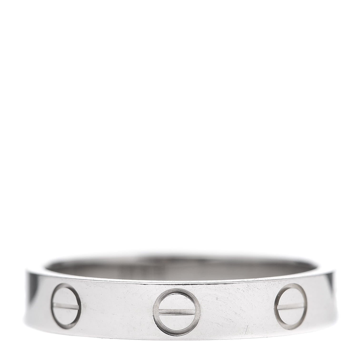 Cartier 18K White Gold 3.5mm LOVE Wedding Band Ring 55 7.25 3 of 4
