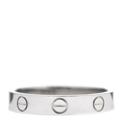 Cartier 18K White Gold 3.5mm LOVE Wedding Band Ring 55 7.25 3 of 4