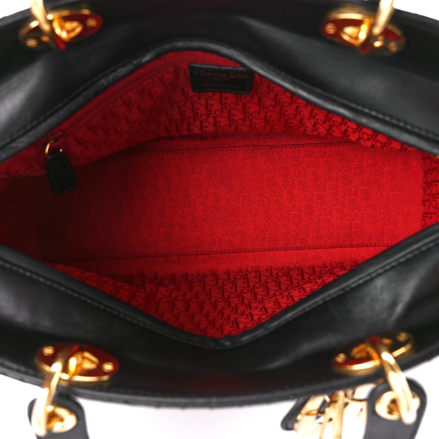 Lambskin Cannage Large Lady Dior Black