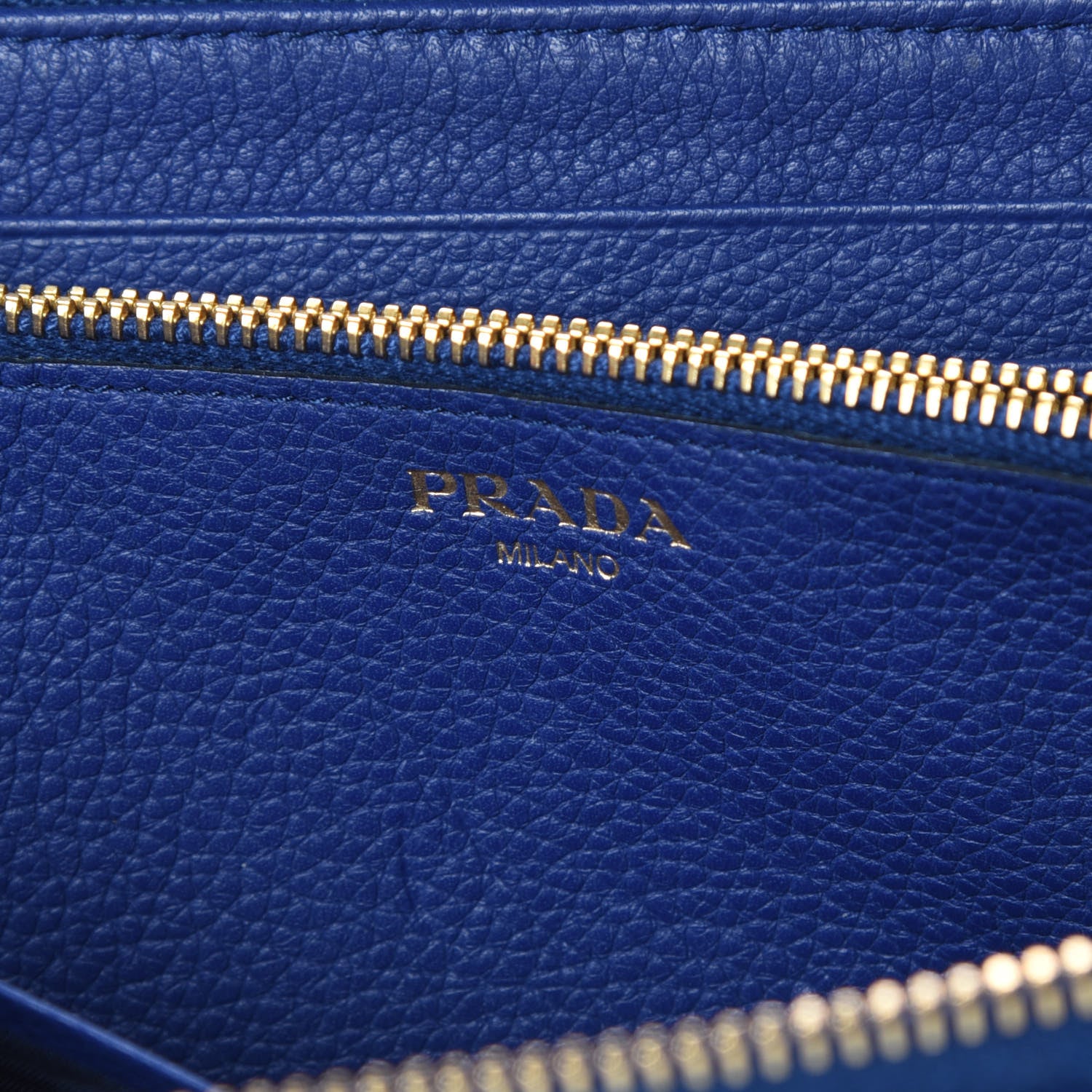 Prada Vitello Grain Zip Around Wallet Inchiostro 6 of 10