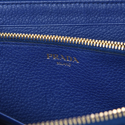 Prada Vitello Grain Zip Around Wallet Inchiostro 6 of 10