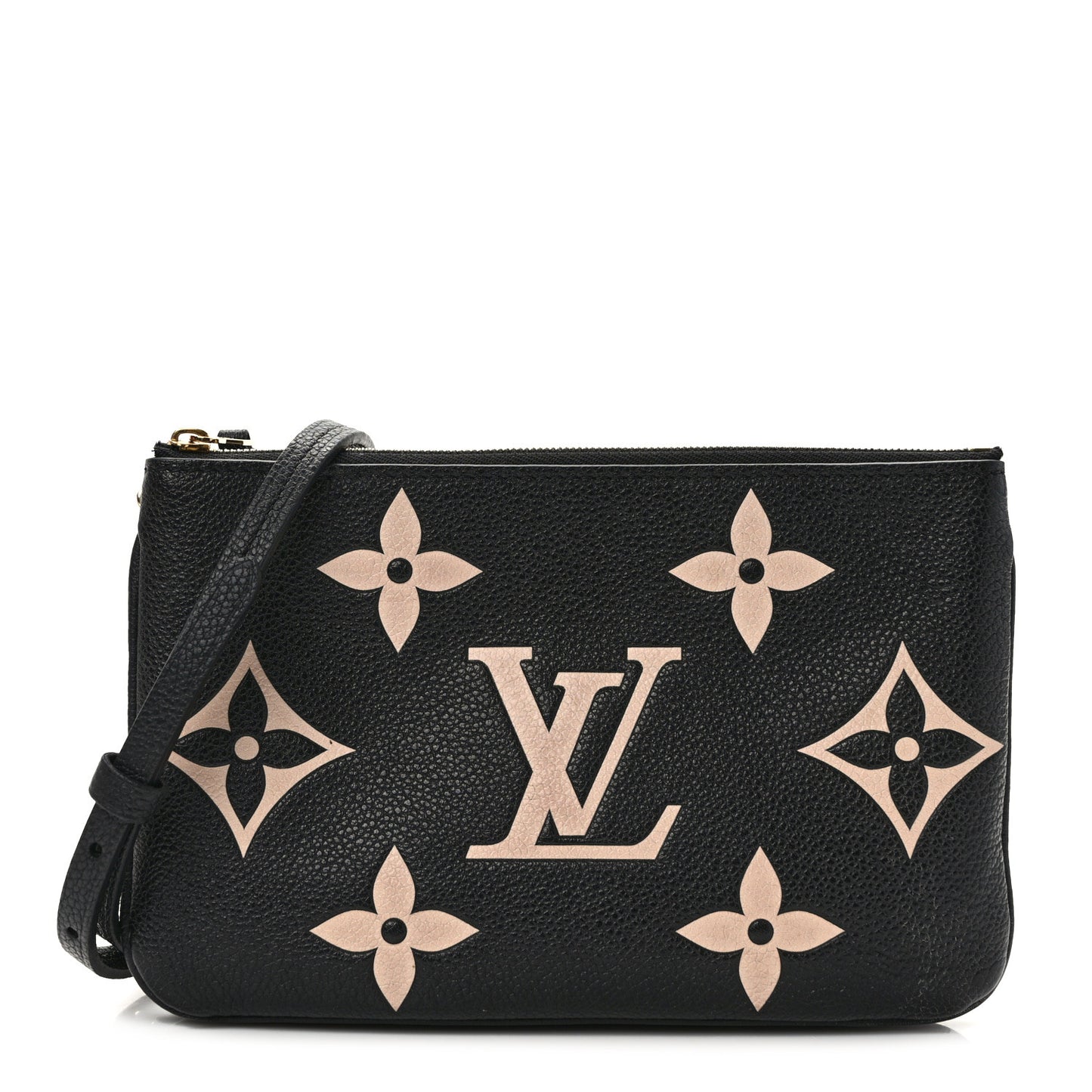 Empreinte Monogram Giant Double Zip Pochette Black Cream