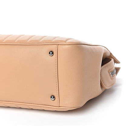 Chanel Calfskin Vertical Quilted Lax East West Shoulder Bag Beige 9 of 11