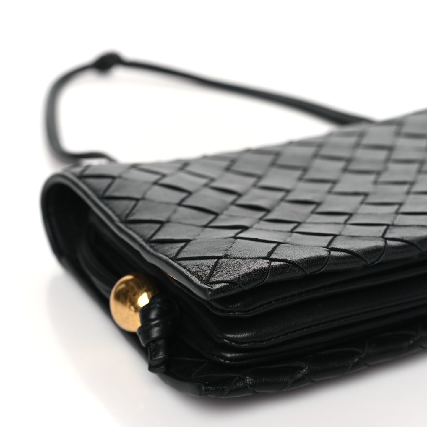 Nappa Intrecciato Trio Pouch On Strap Black