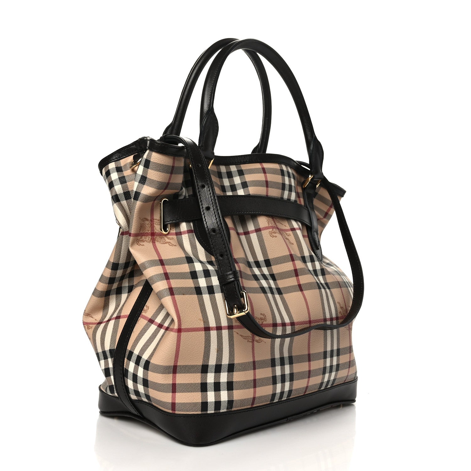 Burberry Haymarket Check Medium Golderton Tote Chocolate 3 of 11