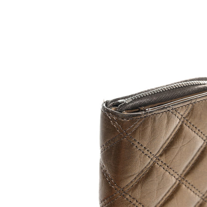 Chanel Metallic Aged Calfskin Quilted Paris New York PNY Wallet Dark Gold 8 of 8