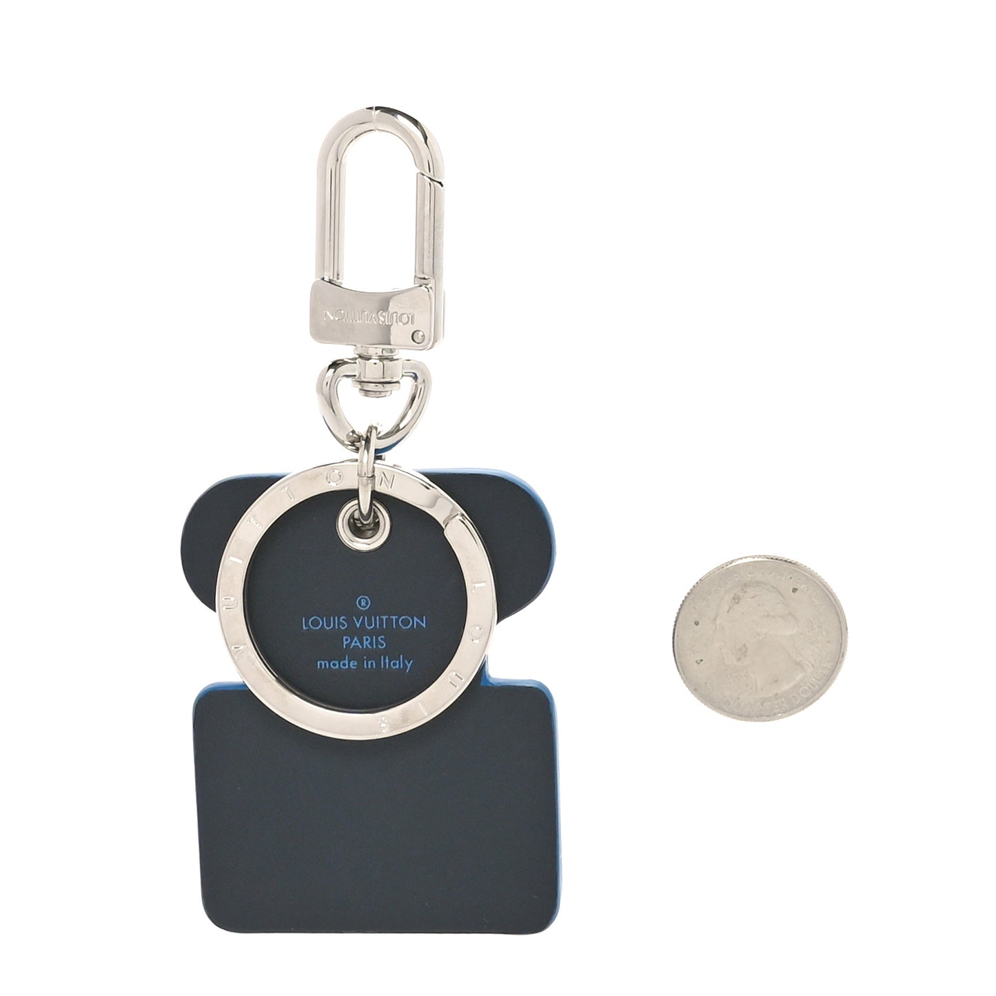 Calfskin S Lock Bag Charm Key Holder Silver