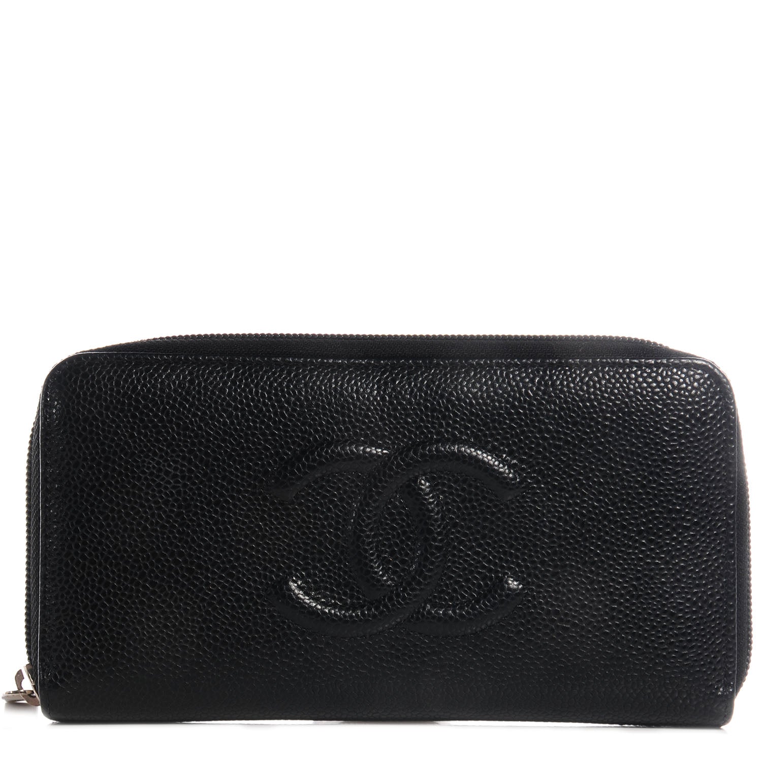 Chanel Caviar CC Large Gusset Zip Around Wallet Black 1 of 9