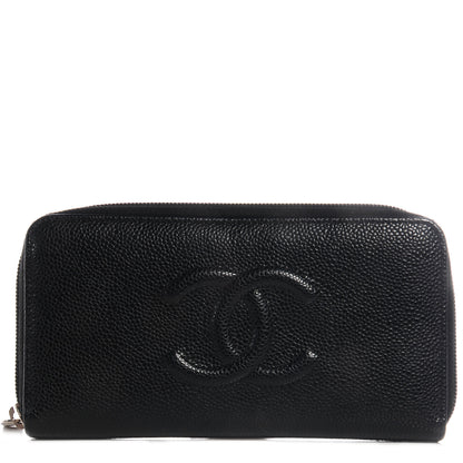 Chanel Caviar CC Large Gusset Zip Around Wallet Black 1 of 9