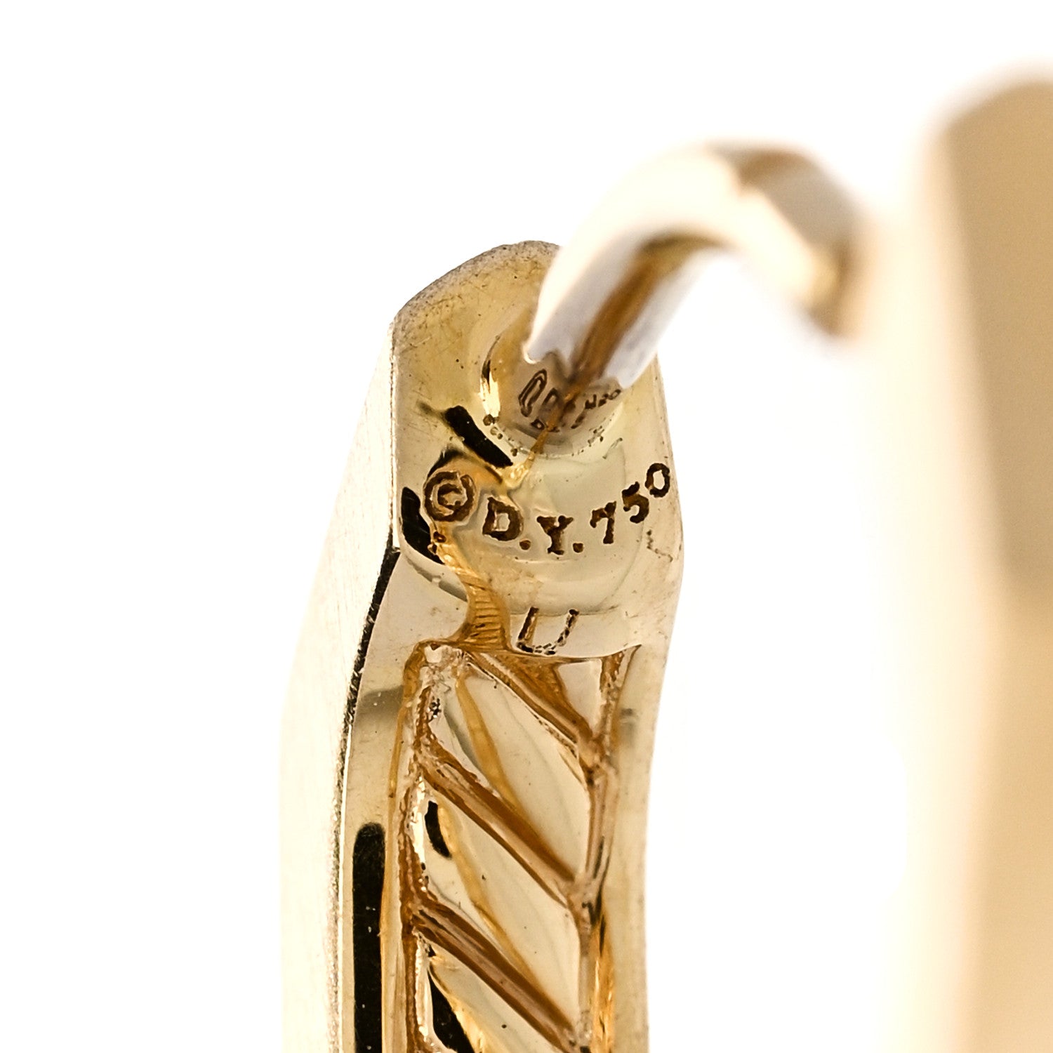 David Yurman 18K Yellow Gold Stax Hoop Earrings 4 of 4