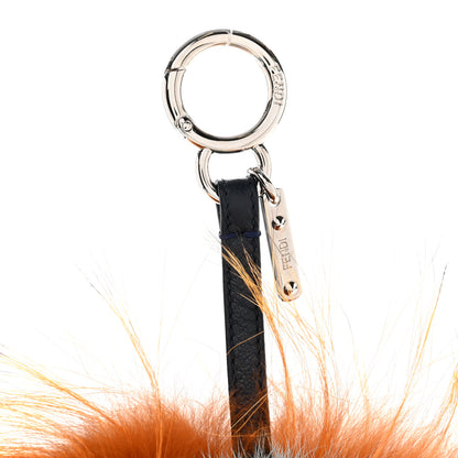 Fendi Fox Mink Rabbit Fur Vitello Flamingo Kooky Monster Bag Bug Charm Zucca Multicolor Black 3 of 4