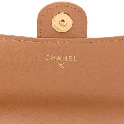 Chanel Lambskin Quilted Flap Phone Holder With Chain Ecru Dark Beige 6 of 12