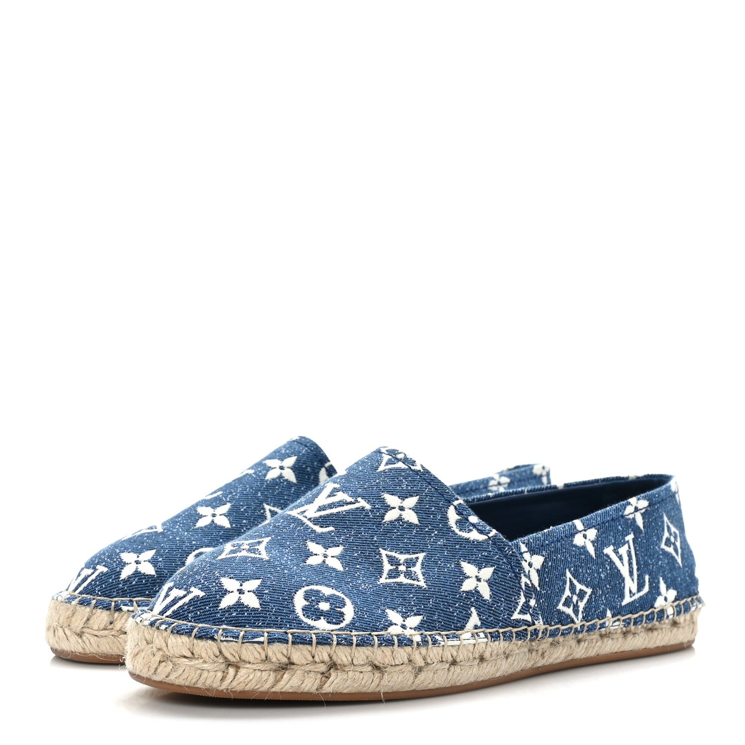 Louis Vuitton Monogram Denim Starboard Espadrille Flats 40 Blue 3 of 8