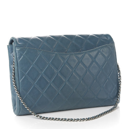 Chanel Lambskin Quilted Clutch With Chain Flap Turquoise 3 of 12
