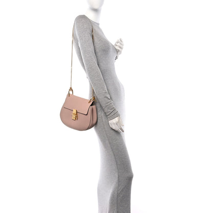 Chloe Grained Lambskin Mini Drew Shoulder Bag Cement Pink 3 of 8