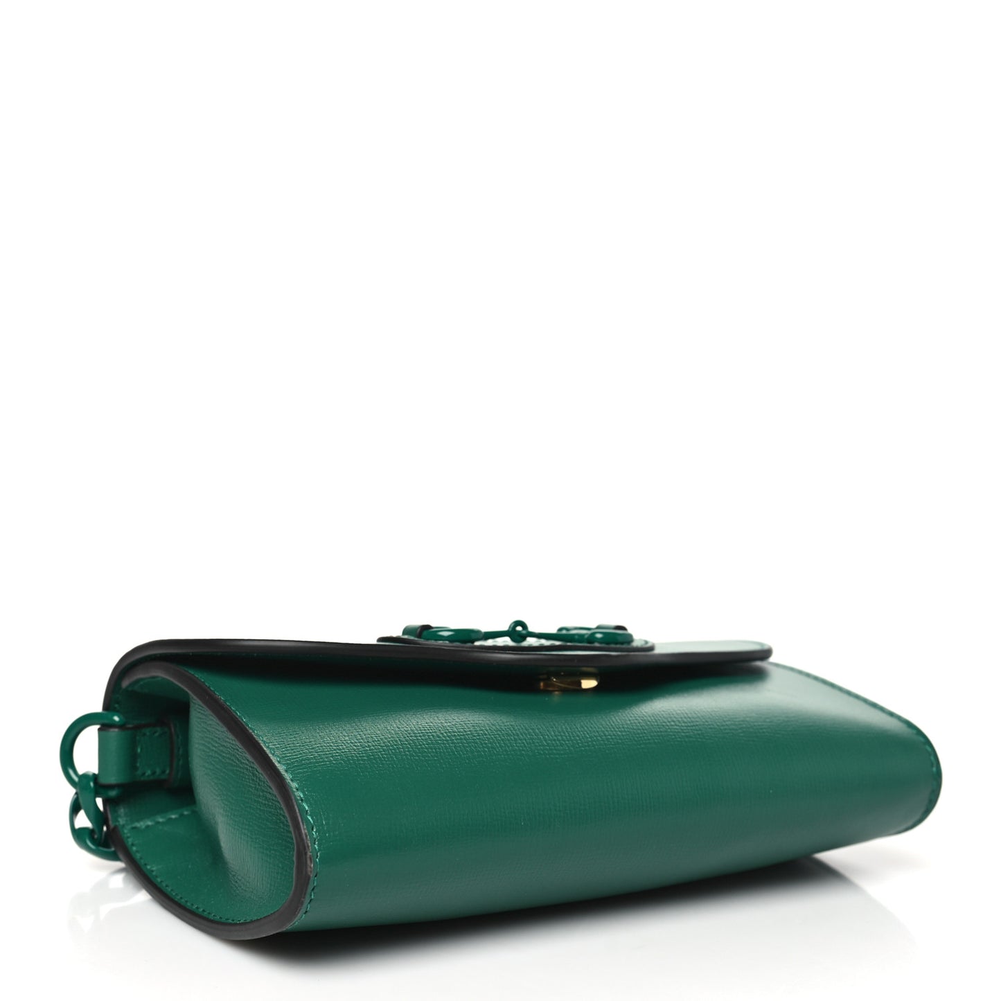 Azalea Calfskin Web Monochrome Mini Horsebit 1955 Chain Shoulder Bag Emerald