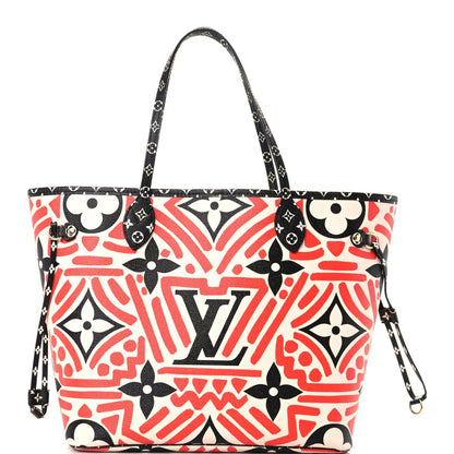 Louis Vuitton Monogram Giant Crafty Neverfull MM Creme Rouge Black 4 of 14