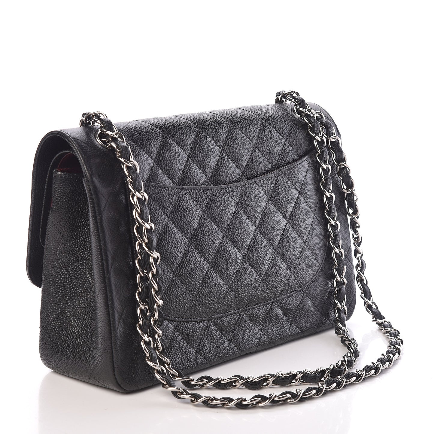 Caviar Quilted Jumbo Double Flap Black