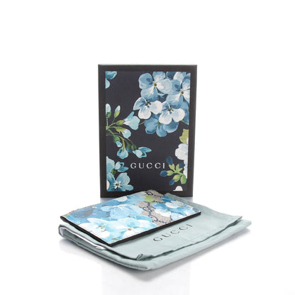 Gucci GG Supreme Monogram Blooms Coin Case Card Holder Beige Blue Navy Hibiscus Red 4 of 6