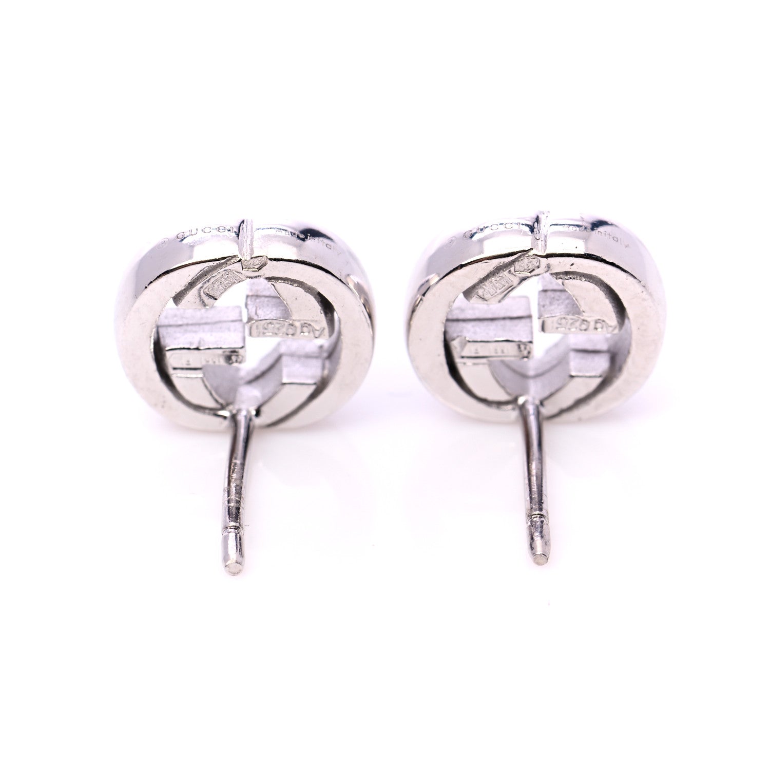 Gucci Sterling Silver Interlocking GG Stud Earrings 4 of 6