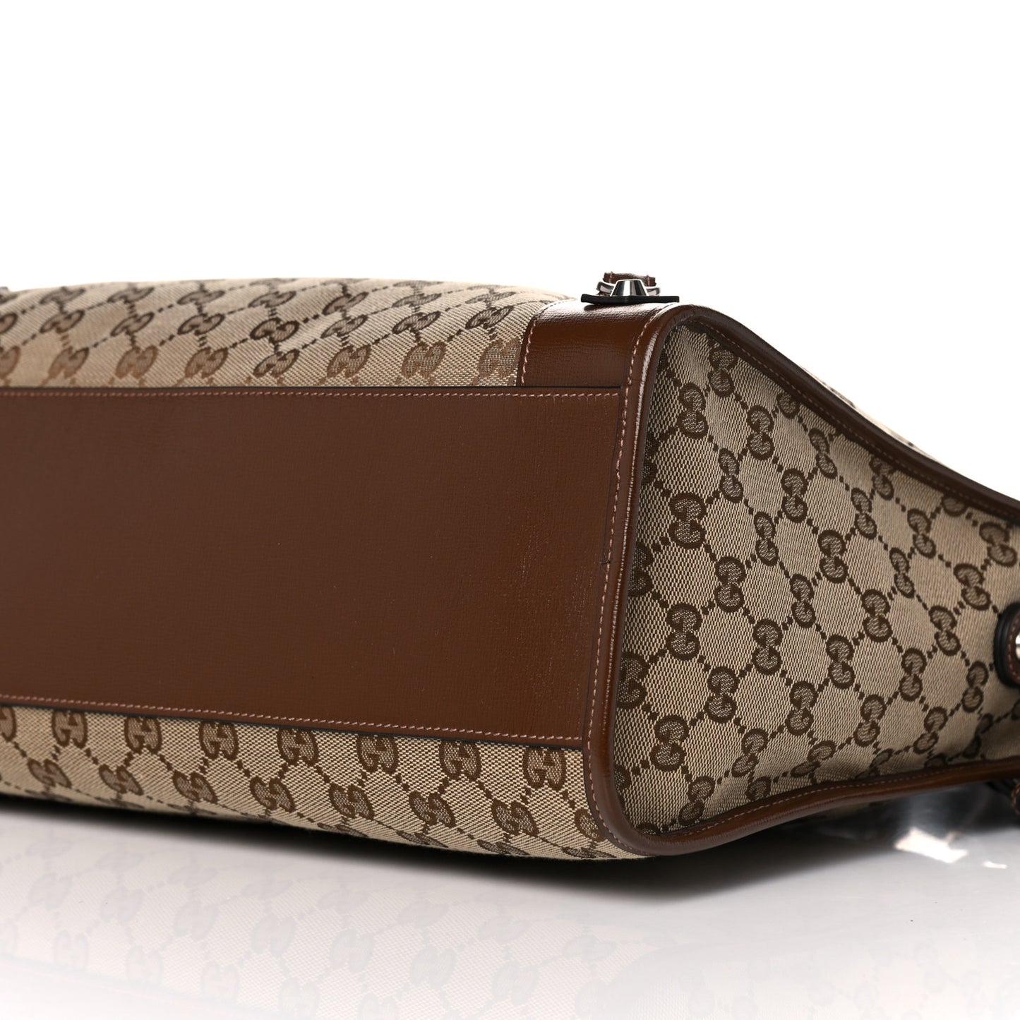 X GUCCI GG Monogram Azalea Calfskin Neo Classic Silver Hardware Medium City Beige Ebony Brown Sugar