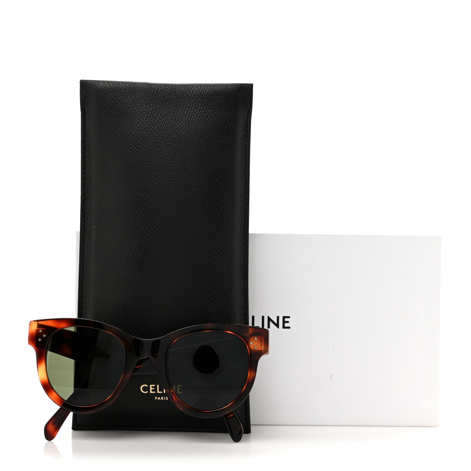 Celine Acetate Round Sunglasses CL4003IN Tortoise 7 of 7