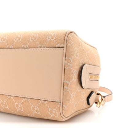 Gucci Summer Denim Calfskin GG Monogram Small Ophidia Top Handle Bag Souffle Rose 9 of 9
