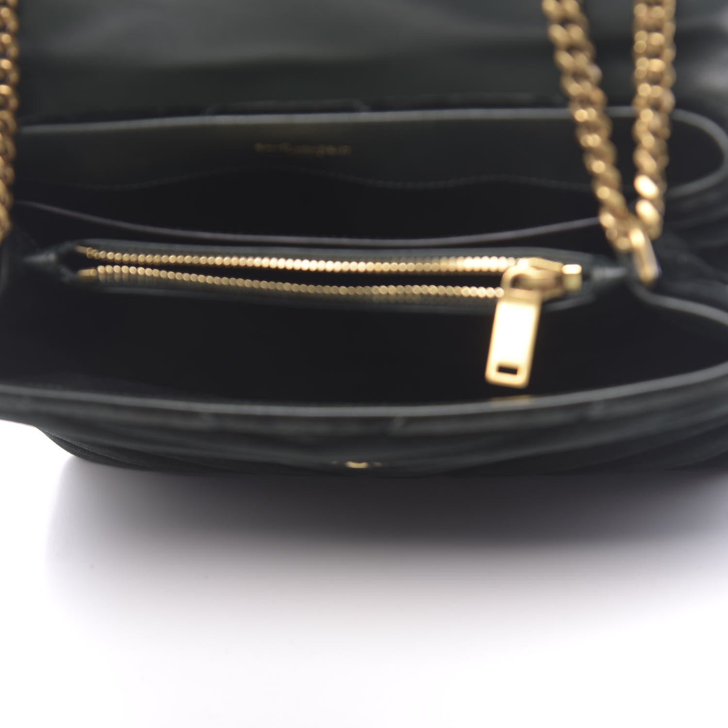 Saint Laurent Velvet Y Quilted Monogram Small Loulou Chain Satchel Dark Green 5 of 9