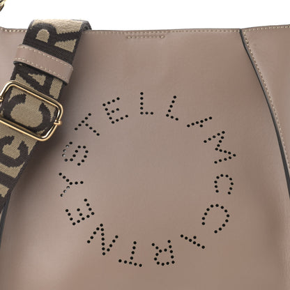 Stella McCartney Eco Alter Nappa Perforated Logo Mini Crossbody Dark Taupe 9 of 12