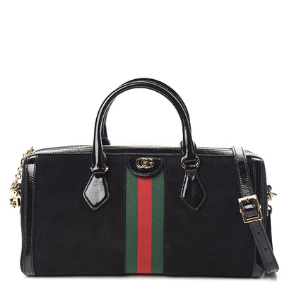 Gucci Suede Patent GG Web Medium Ophidia Boston Black 1 of 10